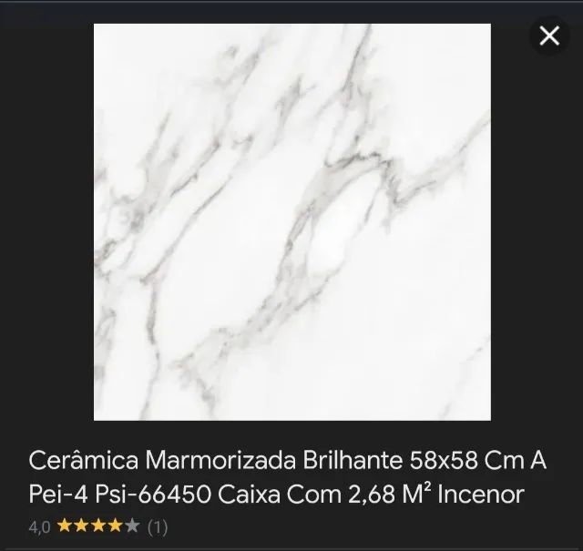 Cerâmica marmorizada 58x58