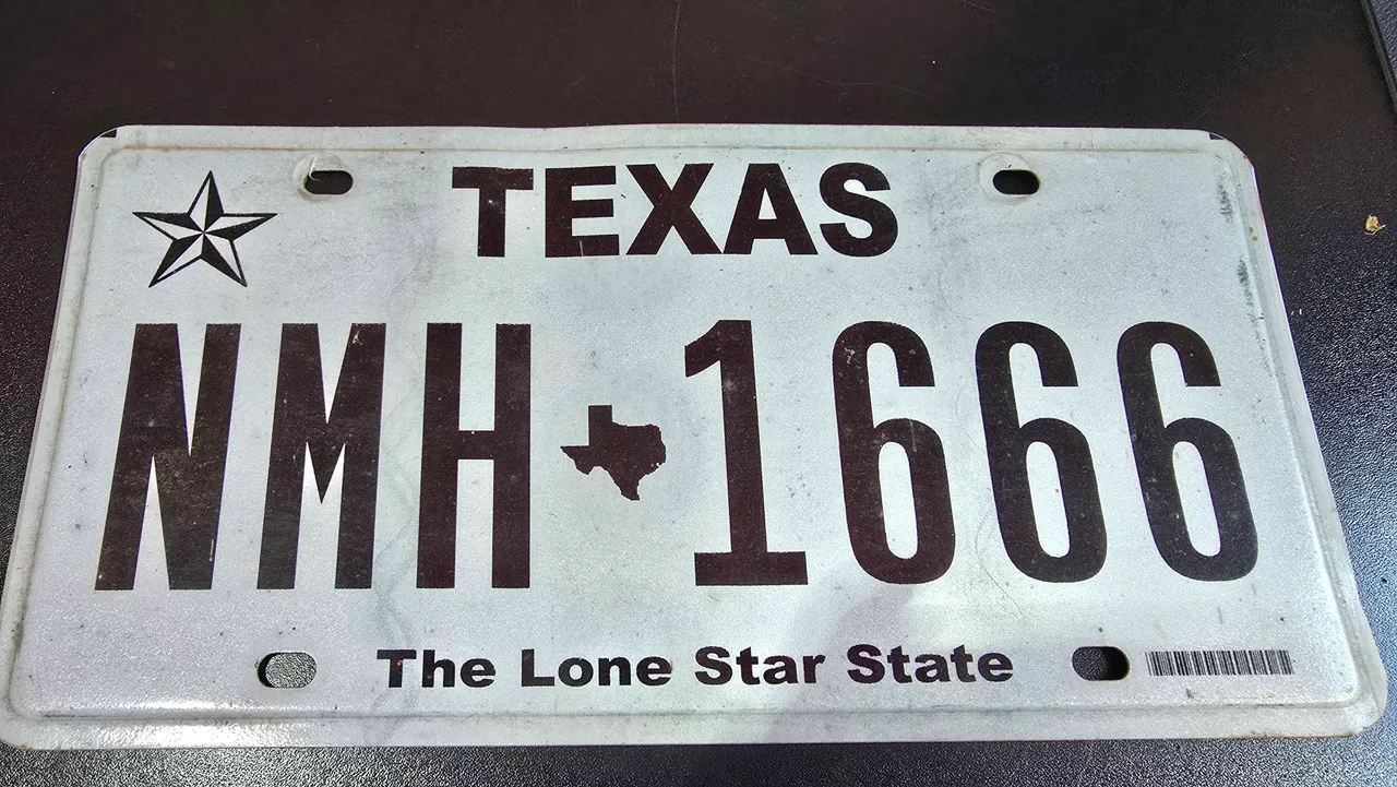 Placa de carro Texas e Louisiana