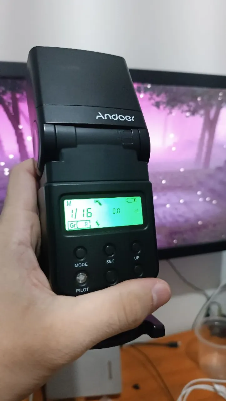 Flash Speedlite Andoer para Canon e Nikon