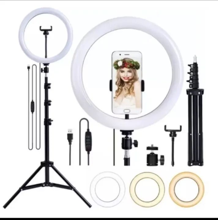 Kit Iluminação para Fotos e Vídeos - Ring Light 10'' Bivolt