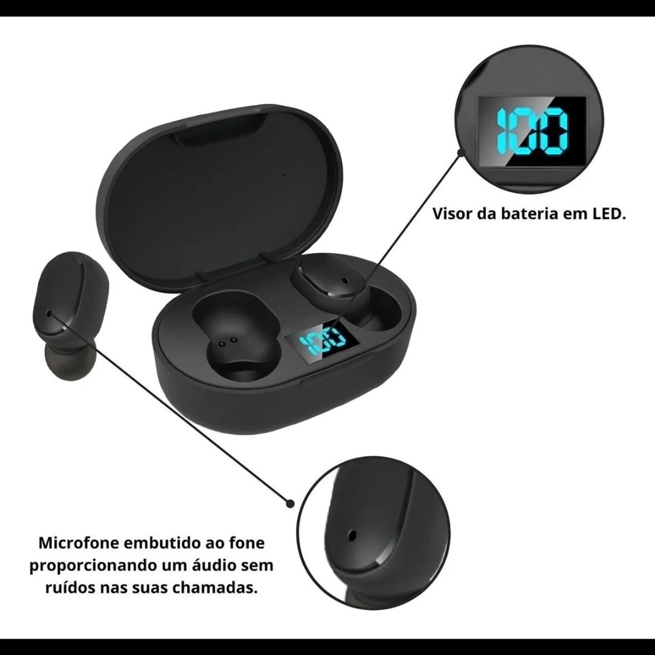 Fone de Ouvido Bluetooth Redmi AirDots Pró Sem Fio Modelo TWS - Foto 4