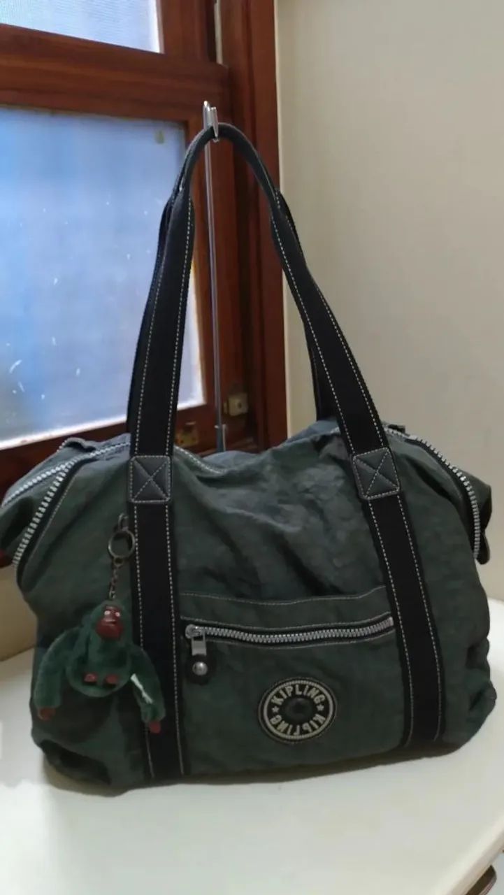 Bolsa de ombro M verde militar Kipling original  - Foto 3