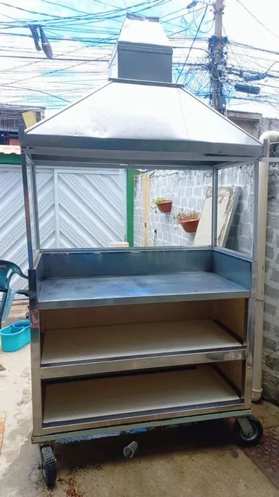 Carrinho de Lanches - Aço Inox - Novo!