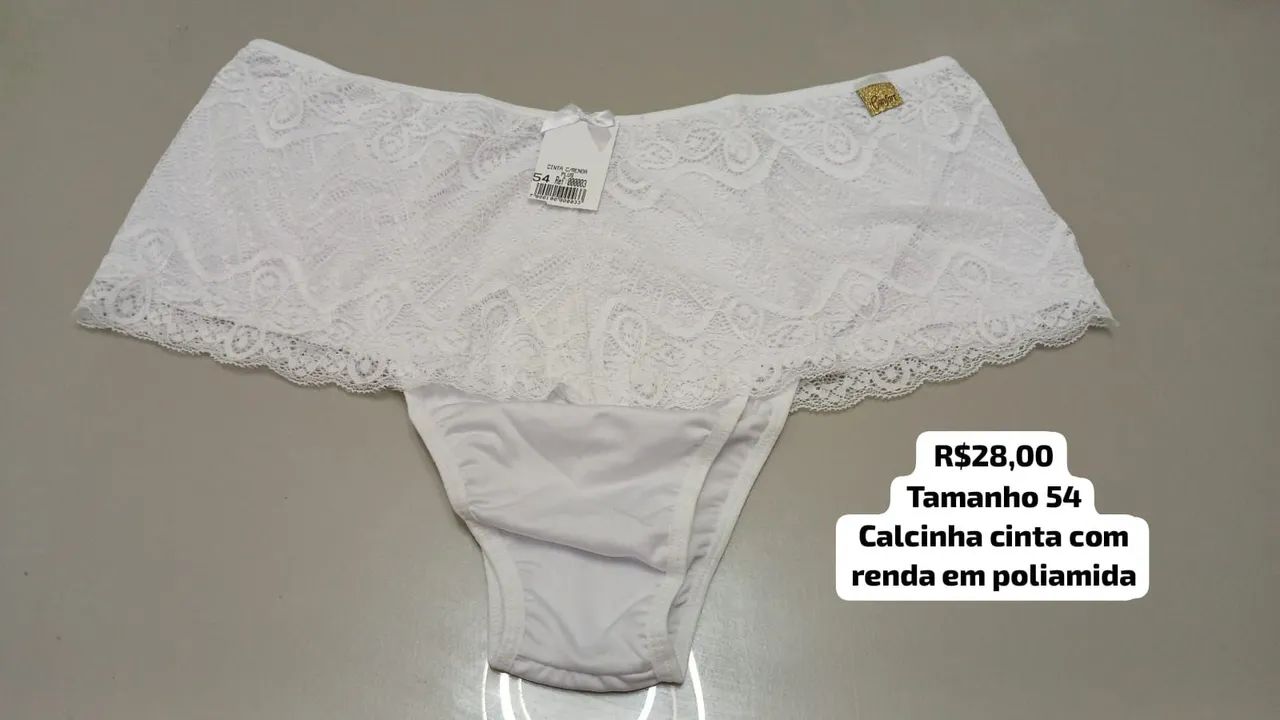 Calcinhas cinta com detalhe em renda tamanho 54
