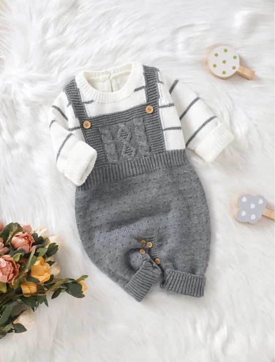 Macacão de tricô para bebê - Unissex