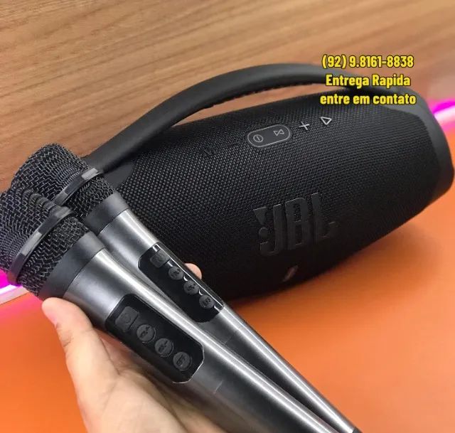 Caixa de Som Bluetooth Boombox JBL 42cm com 2 Microfones sem fio 