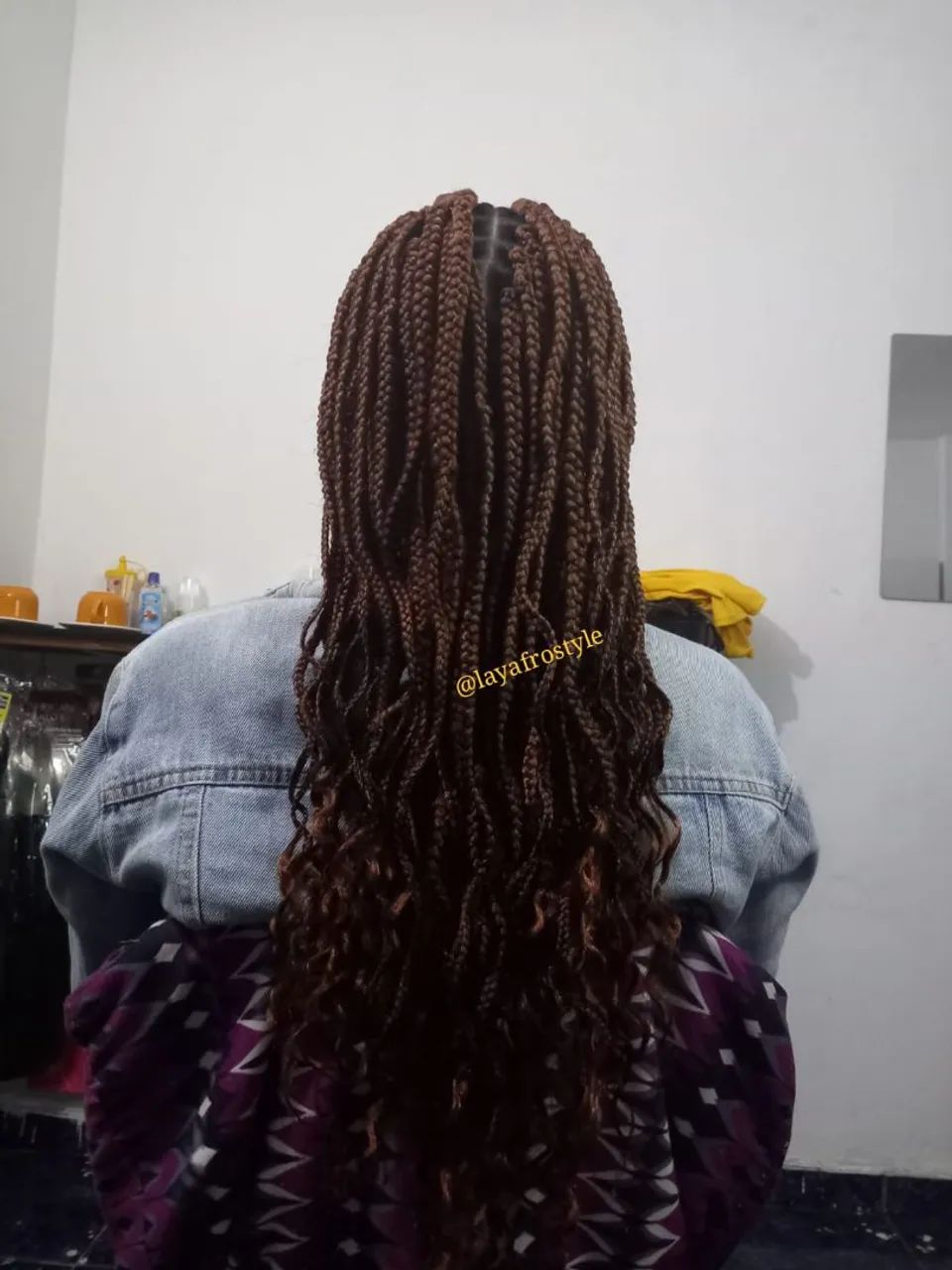 Tranças Box Braids e entrelace 