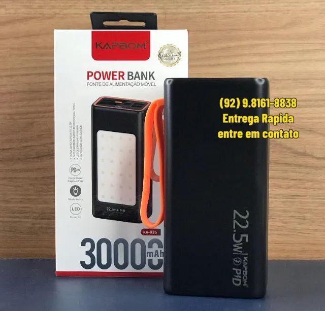 Carregador Portatil 30mah com Lanterna