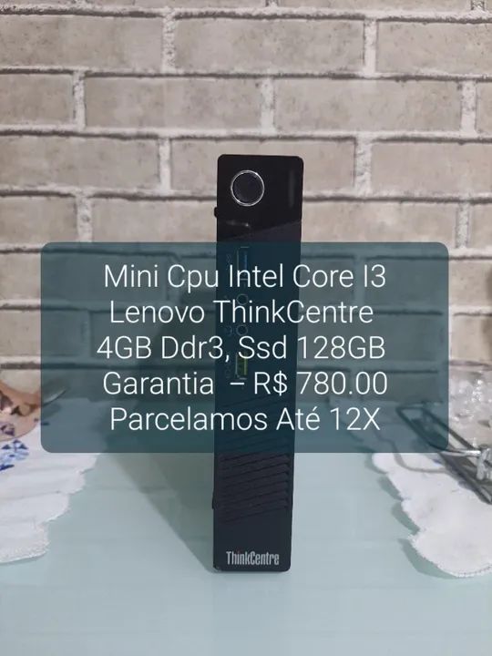Mini CPU Lenovo ThinkCentre Intel Core I3,4GB Ddr3,Ssd 128GB - Garantia.