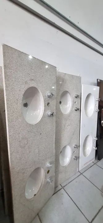 Pias banheiro cuba dupla várias pedras e modelos  - Foto 4