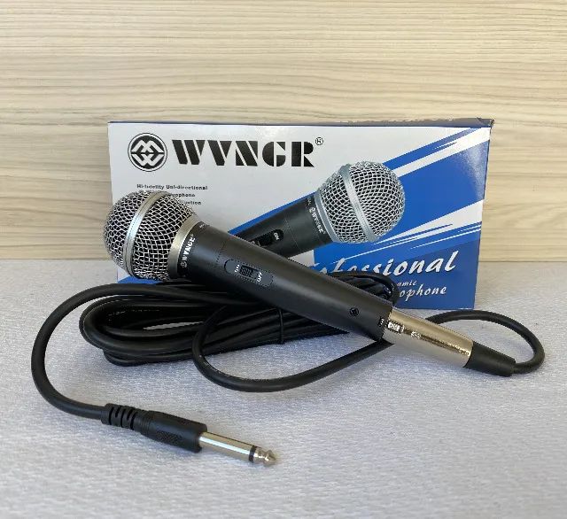 Microfone Profissional Dinâmico de Metal com Fio de 5 metros M-58 Wvngr Original - Foto 2