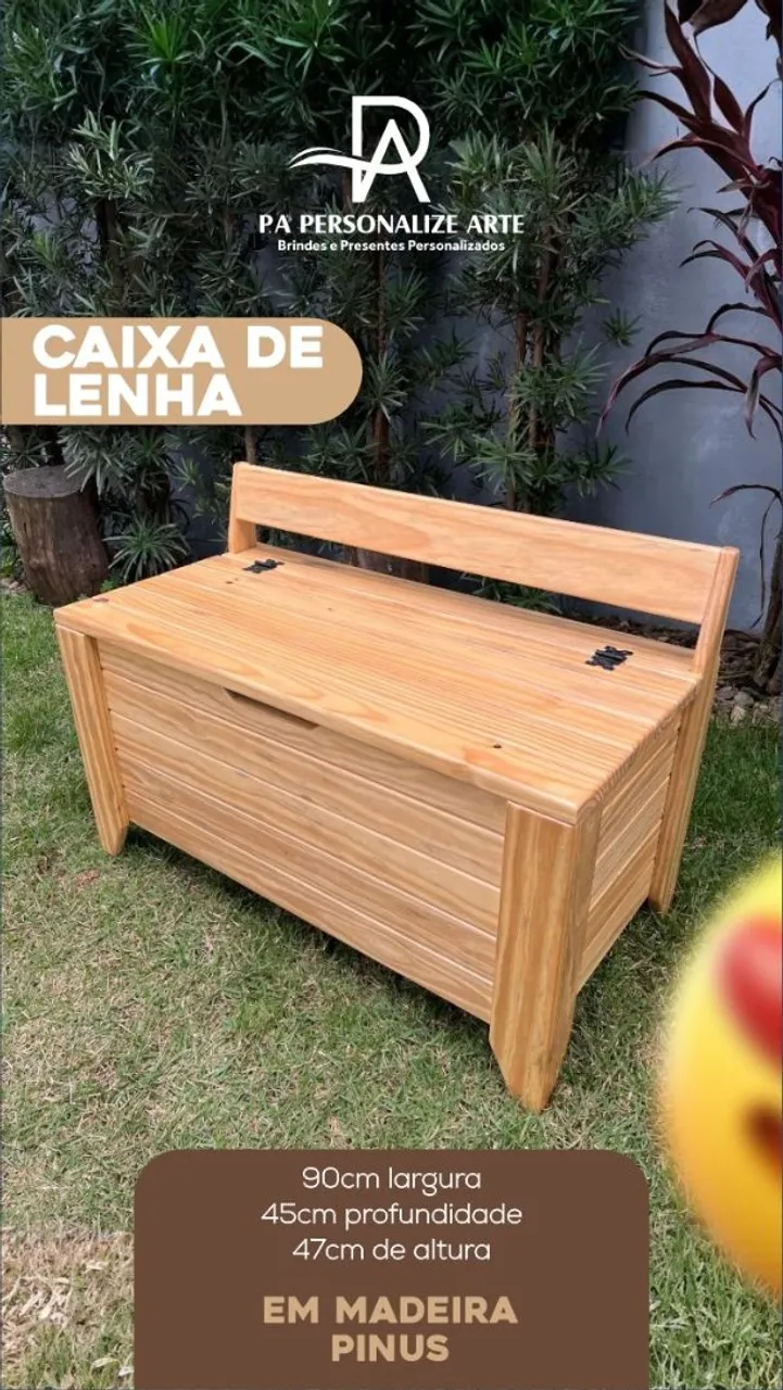 Caixa de Lenha em Madeira Pinus - Organização e Estilo