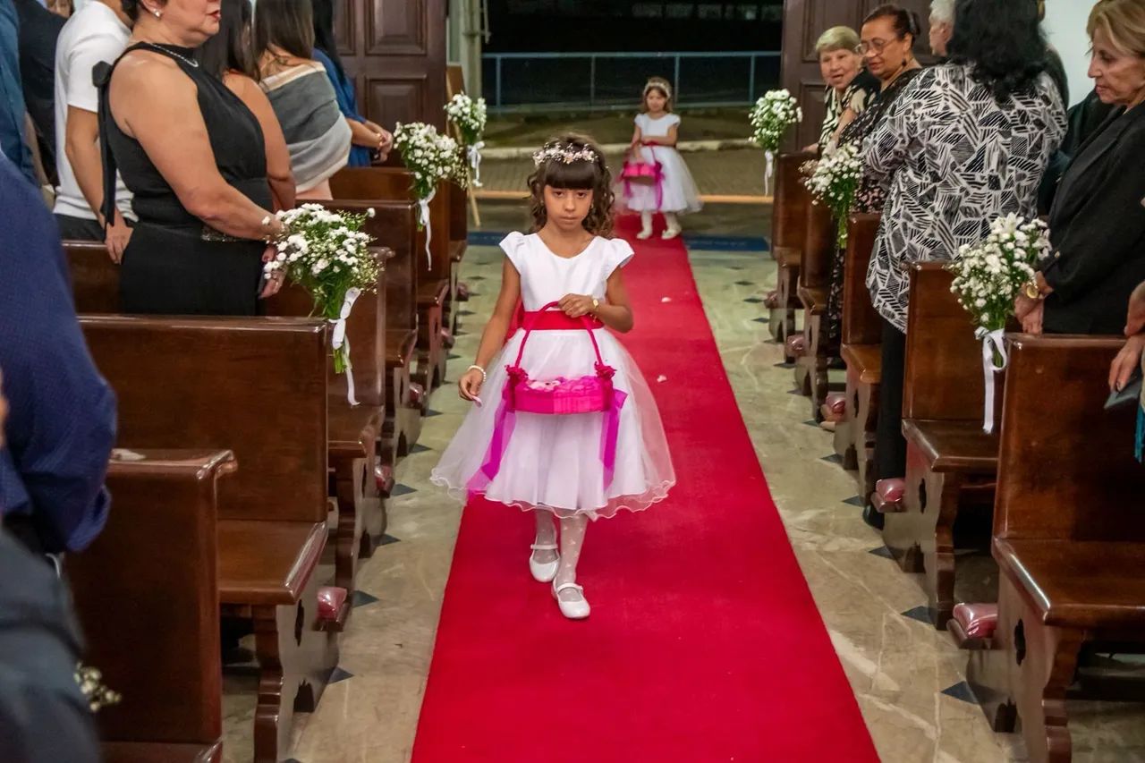 Vestido Infantil Branco com Faixa Pink - Foto 2