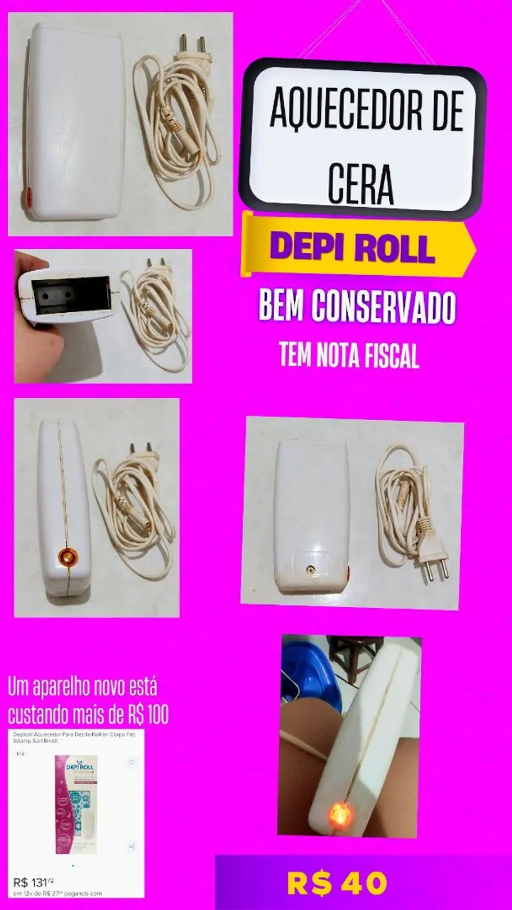 Aquecedor de Cera Depi Roll - Bem Conservado