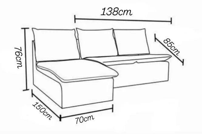 Sofá Modular, Dois Lugares Com Chaise441140304297994243