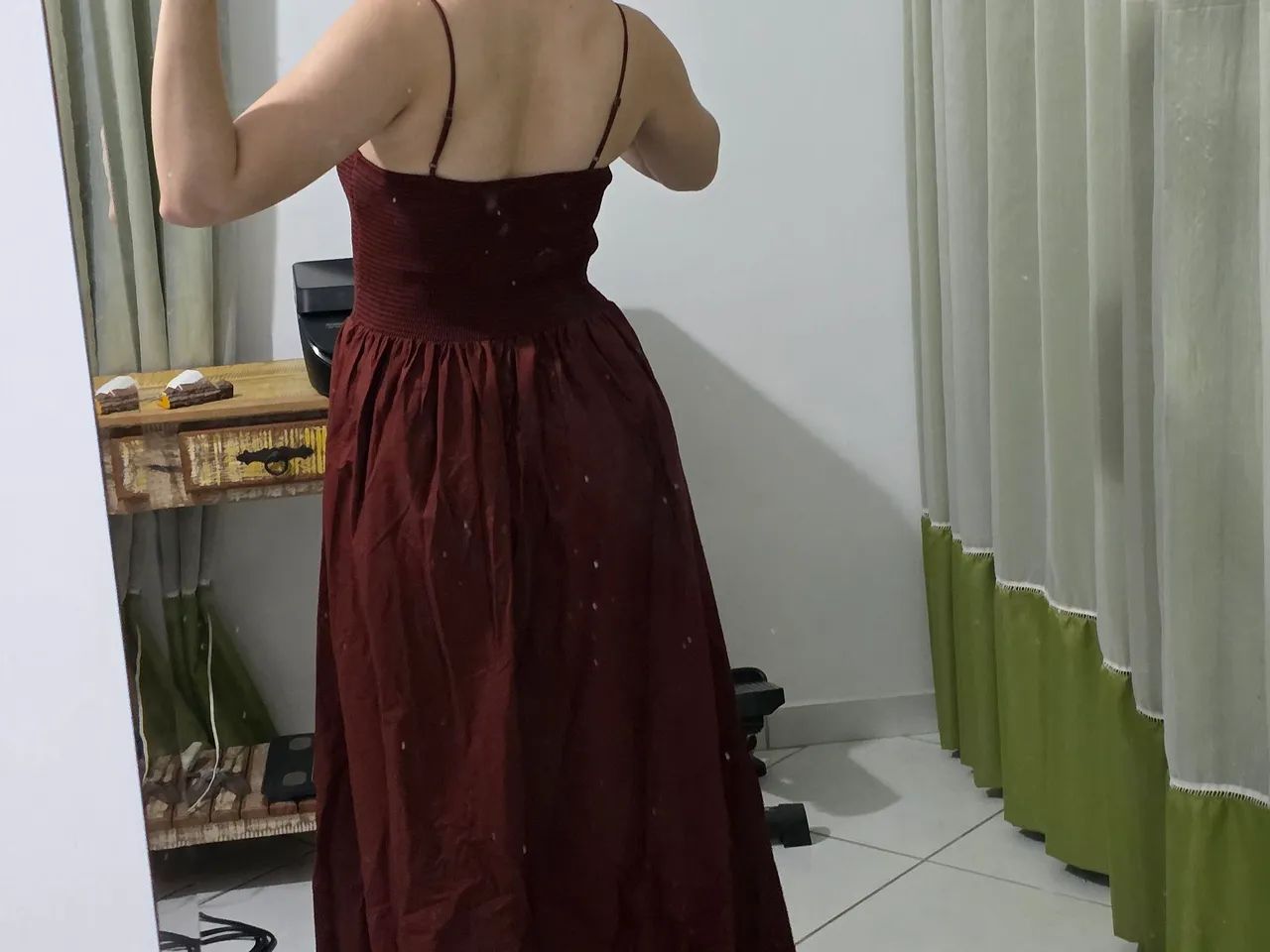 Desapego FARM vestido longo bordô  - Foto 2