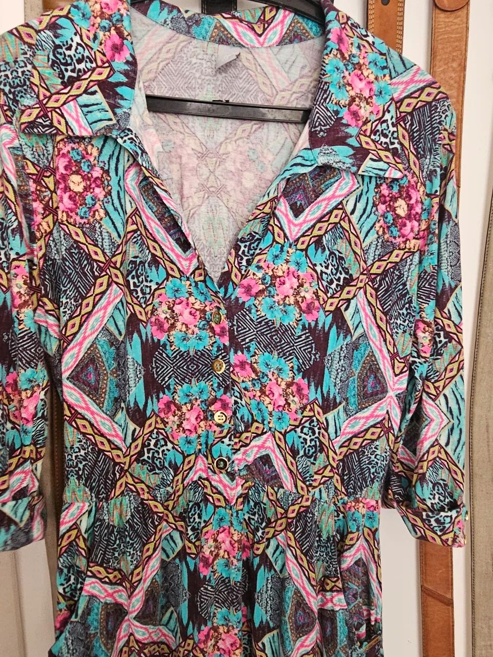 Vestido Estampado 3/4 - Foto 2
