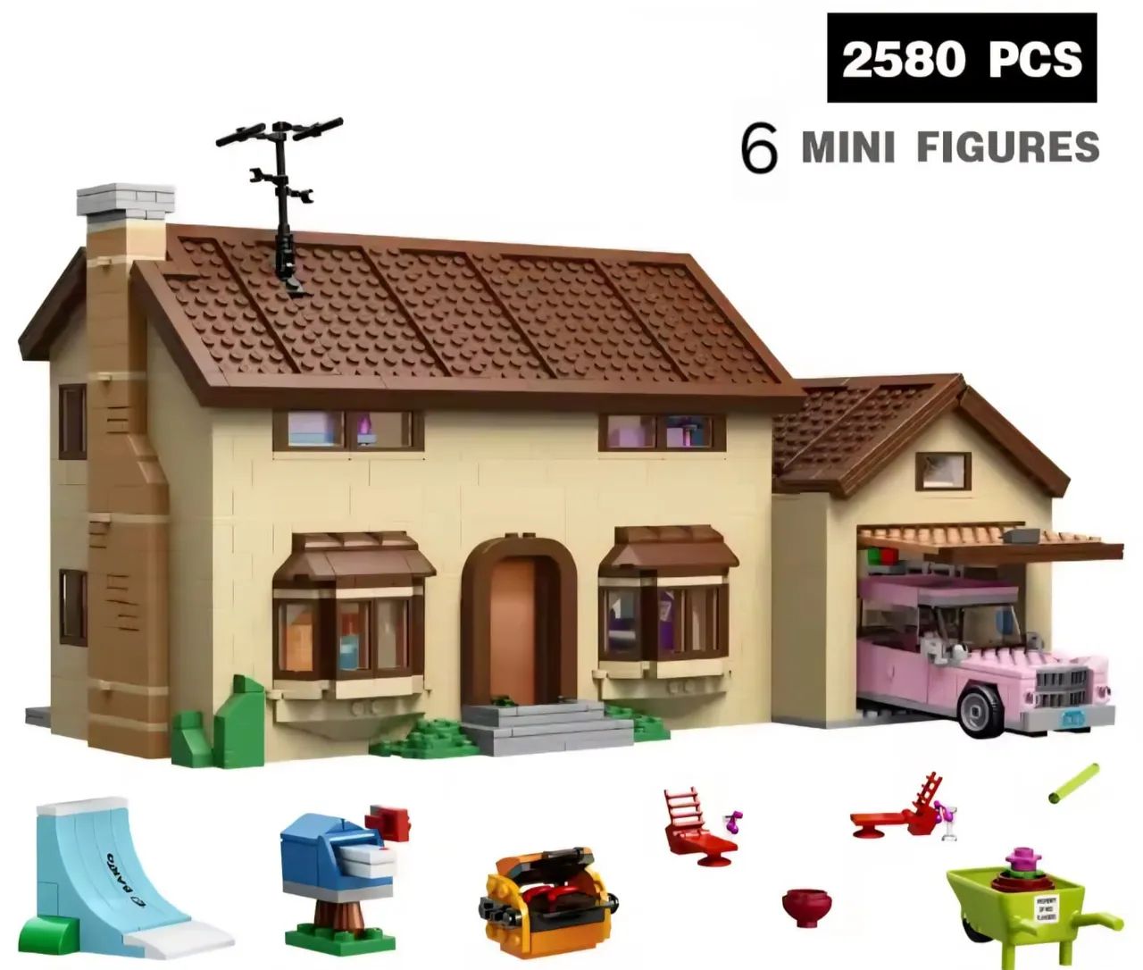 BLOCOS DE MONTAR CASA DOS SIMPSONS COM 2523 PEÇAS MODELO 71006. - Foto 2