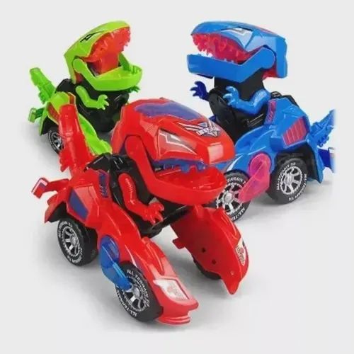 Carrinho Dinossauro Robô Transformável com Luz e Som - Foto 2