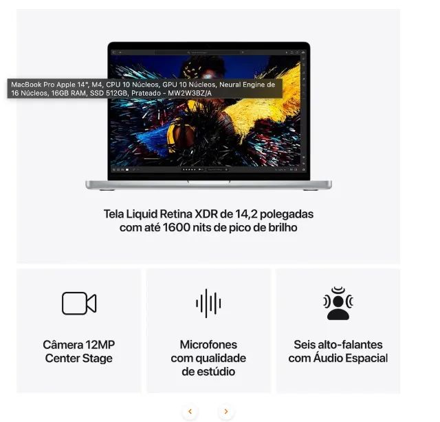 Apple Macbook Pro Apple 14" Polegadas 16GB RAM 512GB - Produto Novo Lacrado - Loja Icaraí - Foto 4