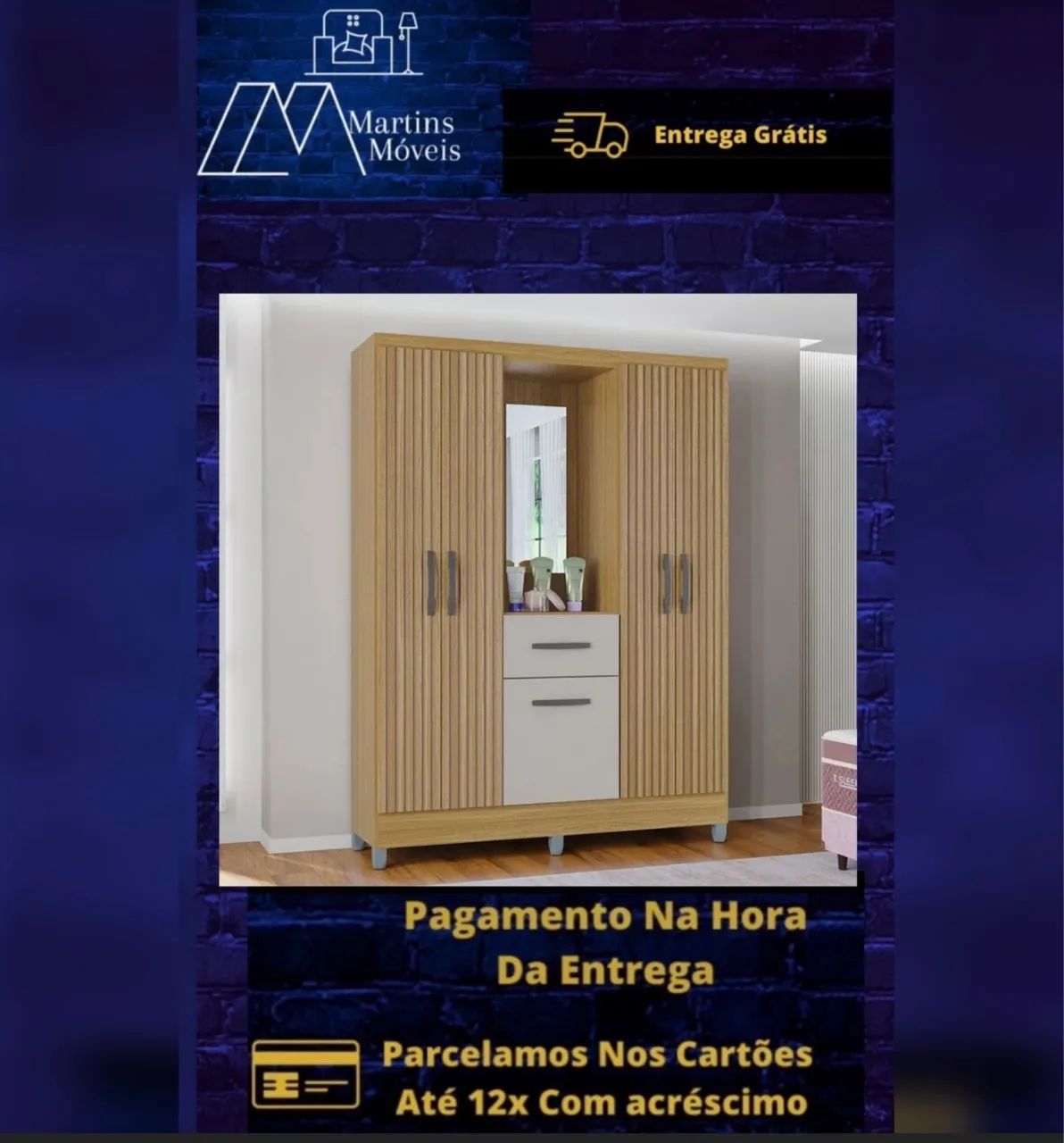 GRANDE PROMOÇÃO GUARDA ROUPA 05 PORTAS ATLAS ENTREGA GRATIS ACEITA CARTÃO  - Foto 4