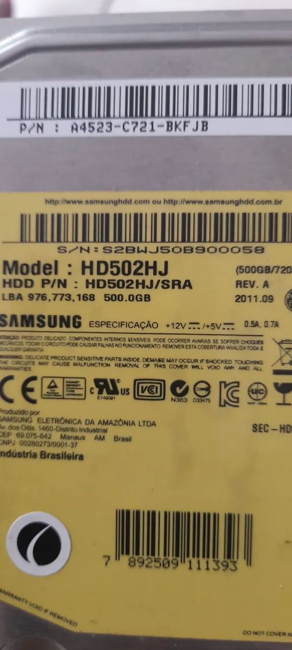 HD Interno Samsung 500GB Sata - Foto 2