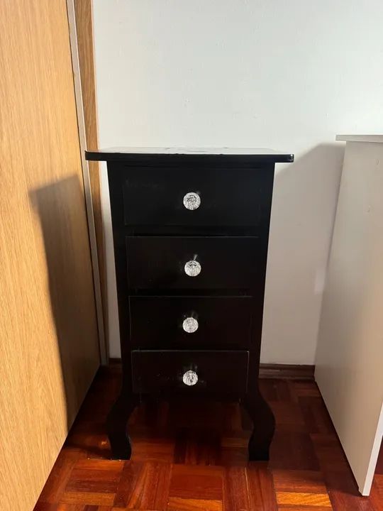 Five-Drawer Black Nightstand64739707259137124
