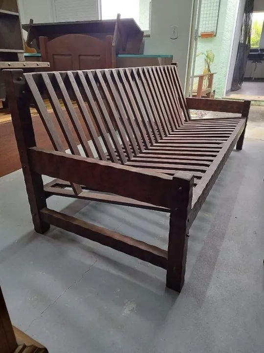 Conjunto Poltrona e Sofá rústicos em madeira nobre 100% restaurados! - Foto 4