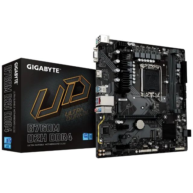 Placa Mãe Gigabyte B760M D2H, LGA 1700, DDR4, 12, 13 Geração, 2 Slots NVME, Nova, Lacrada