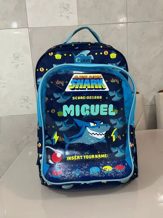 Mochila de rodinhas infantil Shark - Foto 2
