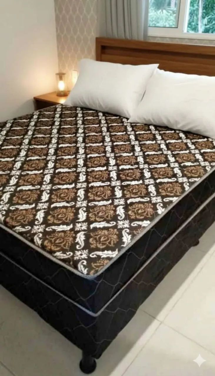 Cama box casal nova direto de fábrica com dois travesseiros de brinde.