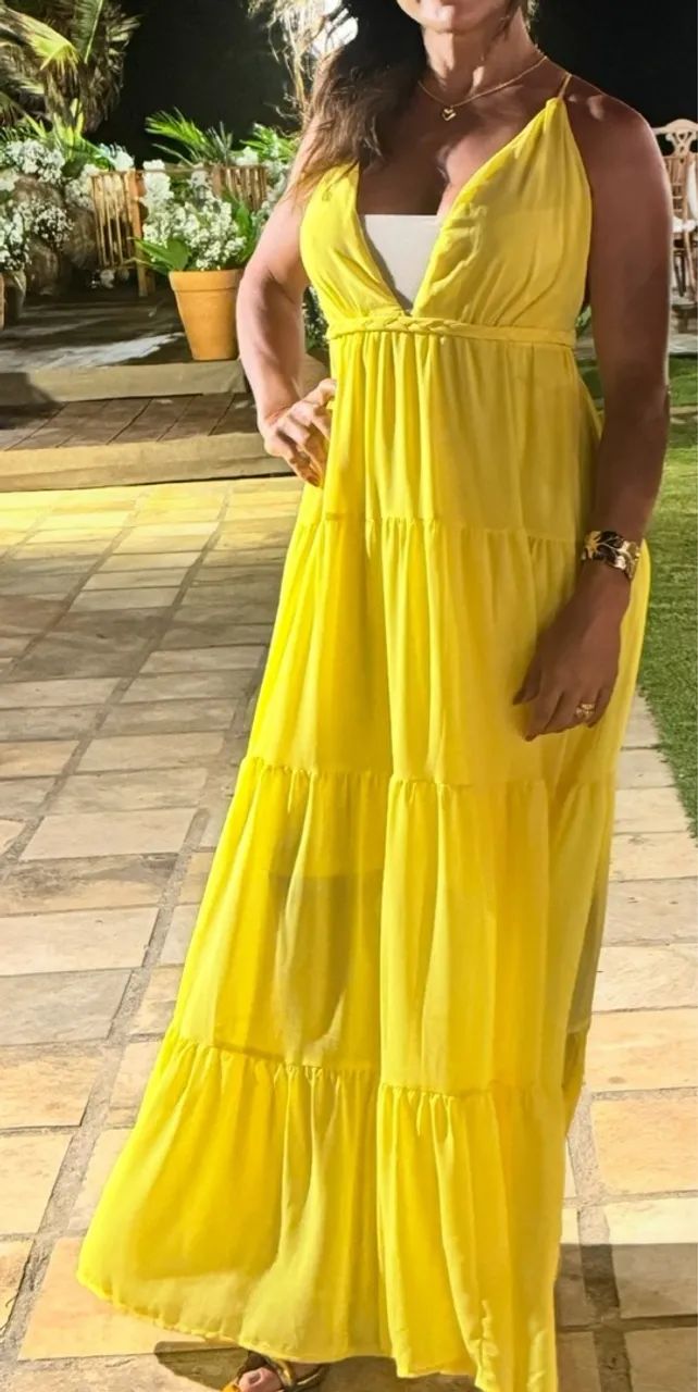 Vestido longo amarelo - Foto 2