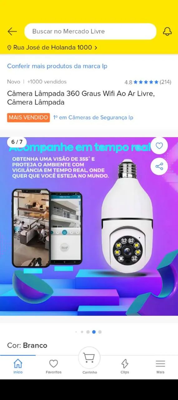 Camera wi-fi tipo lâmpada instalada  - Foto 2
