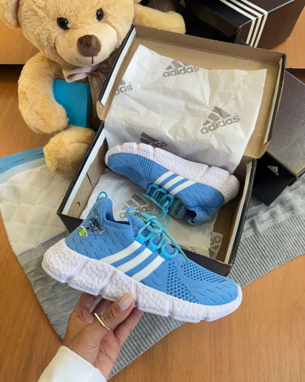 Tênis Adidas Infantil Azul  - Foto 4