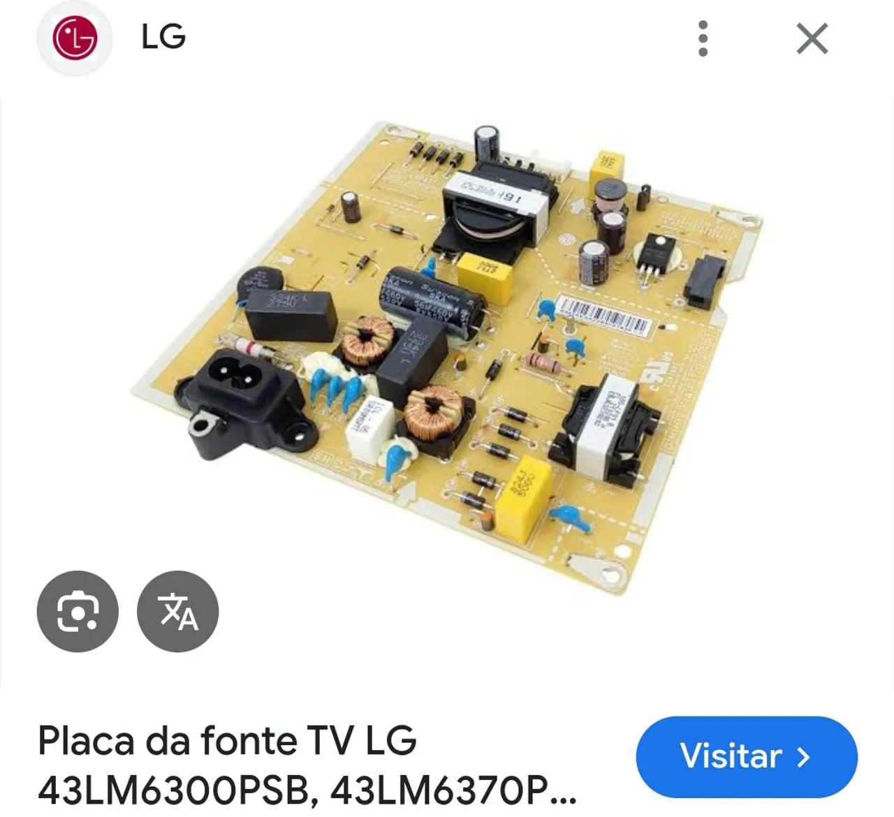 Placa da fonte Smart TV LG lm6370psb 43lm631c0sb 43lm6300psb energia 