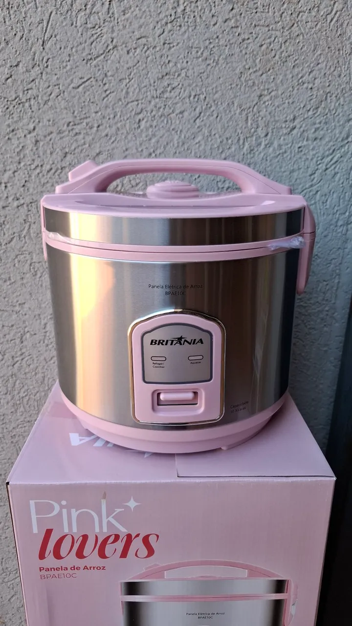 Panela elétrica de arroz Britânia pink lovers 10 xícaras de arroz ?.<br>