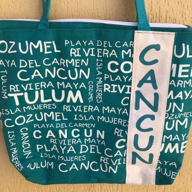 Bolsa De Praia Verde Azulada De Cancun  - Foto 3