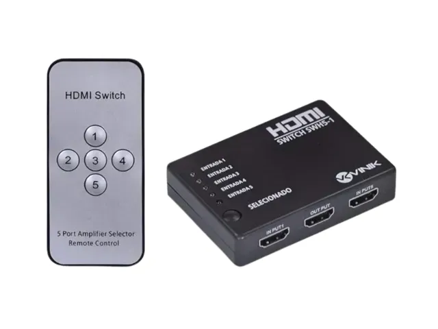 SWITCH HDMI, 5 ENTRADA, 1 SAIDA, FHD, COM CONTROLE, SWH5-1, VINIK
