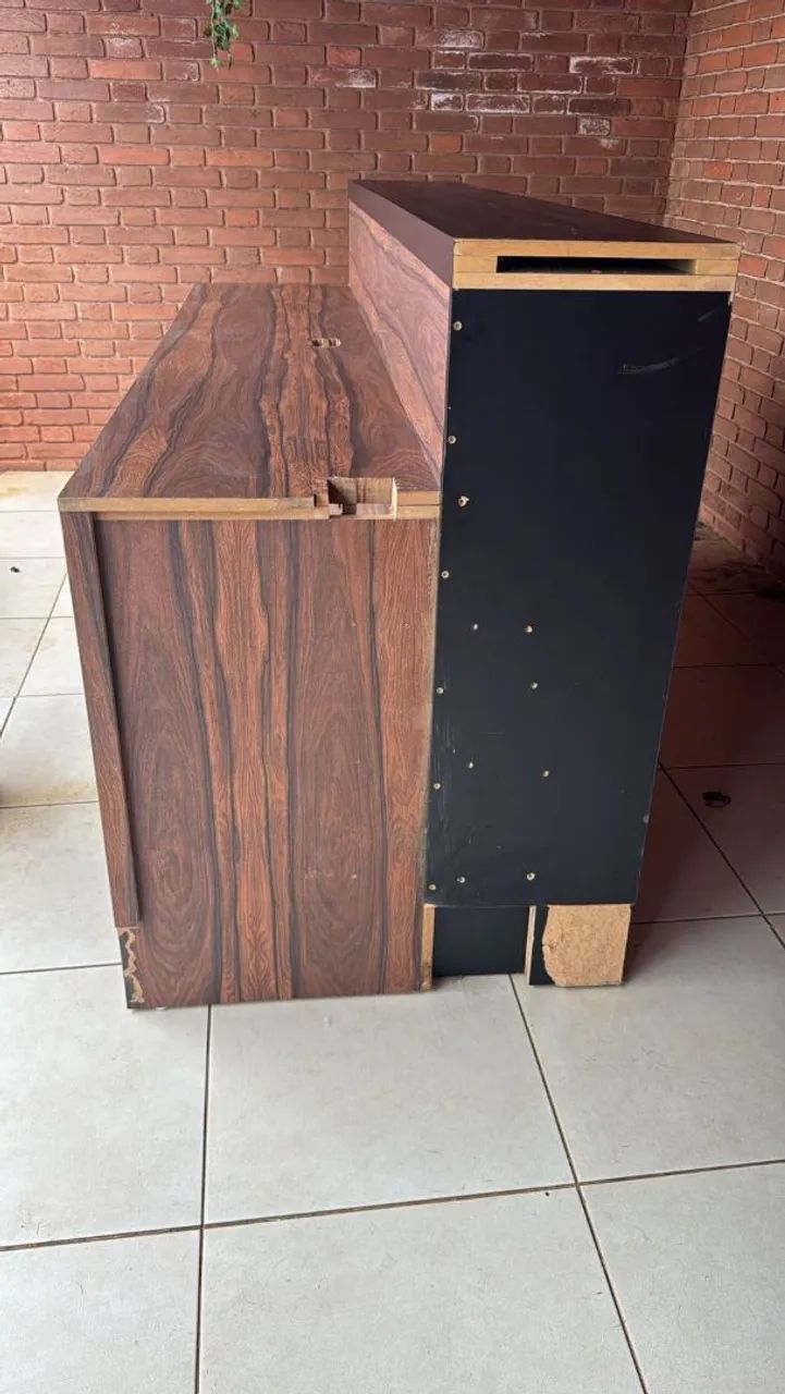 Balcão MDF puro na cor preto com pedra ferro - Foto 2