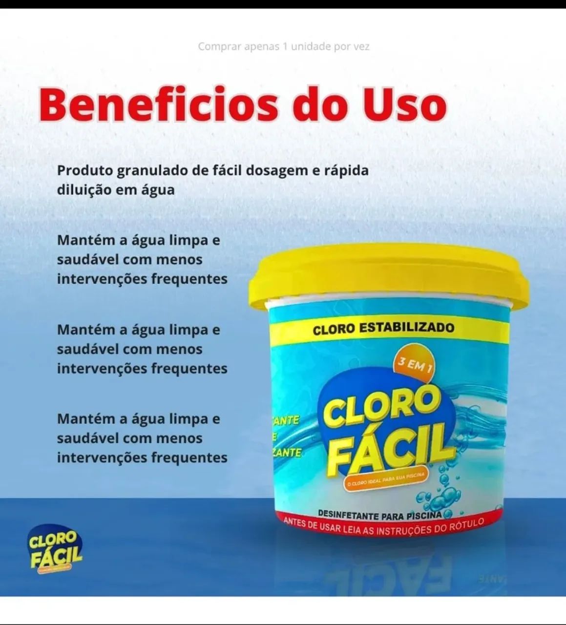 CLORO FACIL 3 EM 1 ULTRACLOR 10 KG - Foto 4