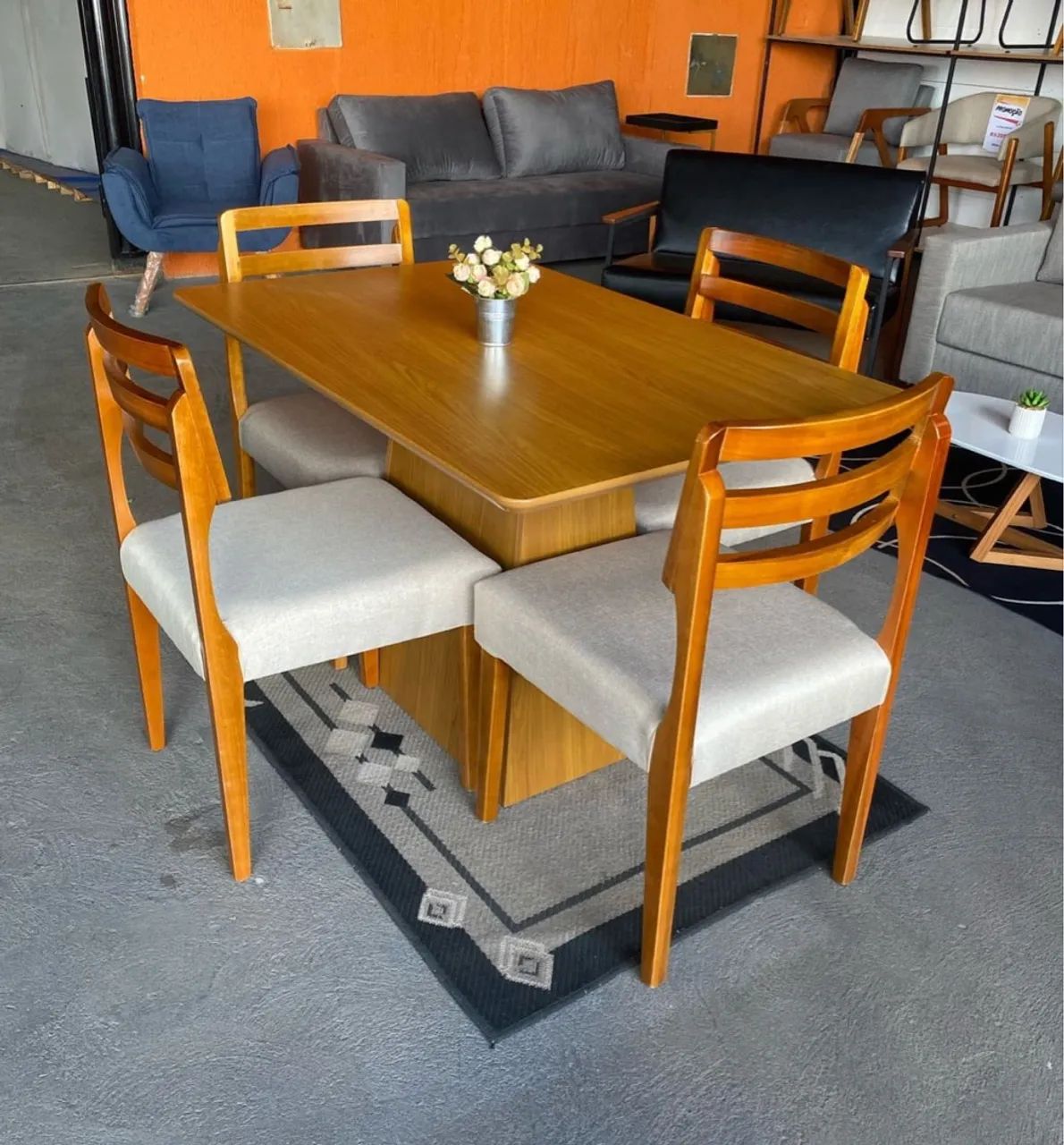 Conjunto de mesa Bárbara madeira/MDF - Foto 2