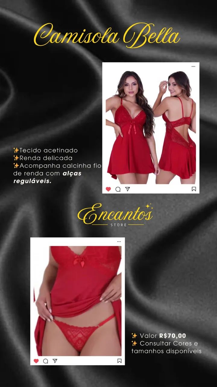 Camisolas, baby doll e robe 