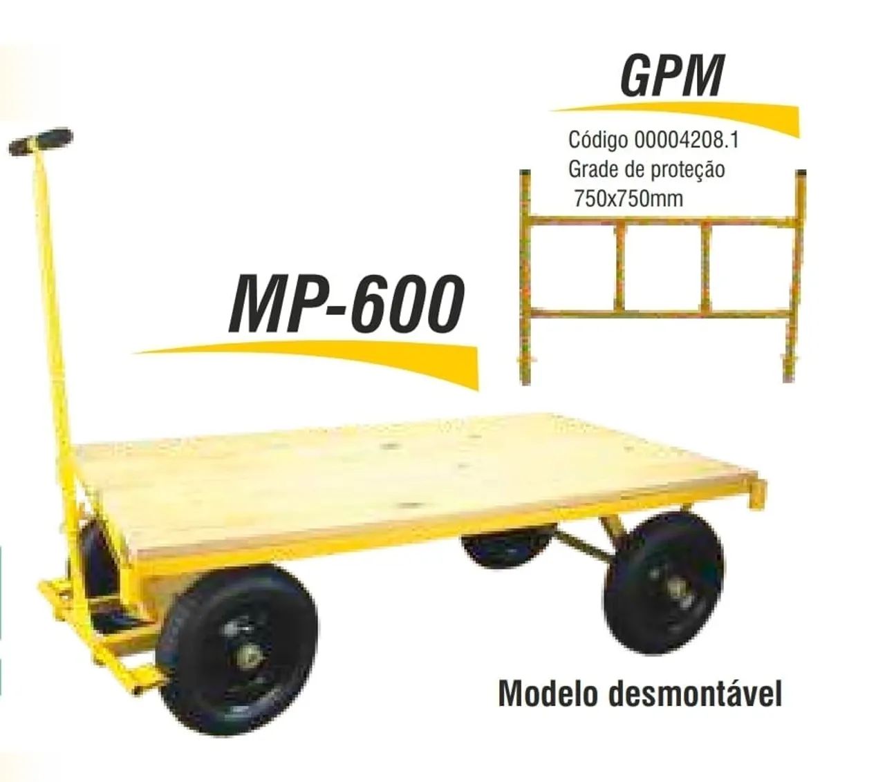 Carrinho de plataforma 600kg reforçado madeira e aço pronta entreg - Foto 3