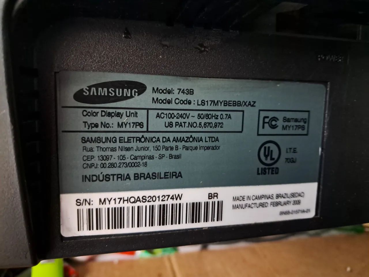 MONITOR SAMSUNG 17"POLEGADAS VGA DVI-D  - Foto 2