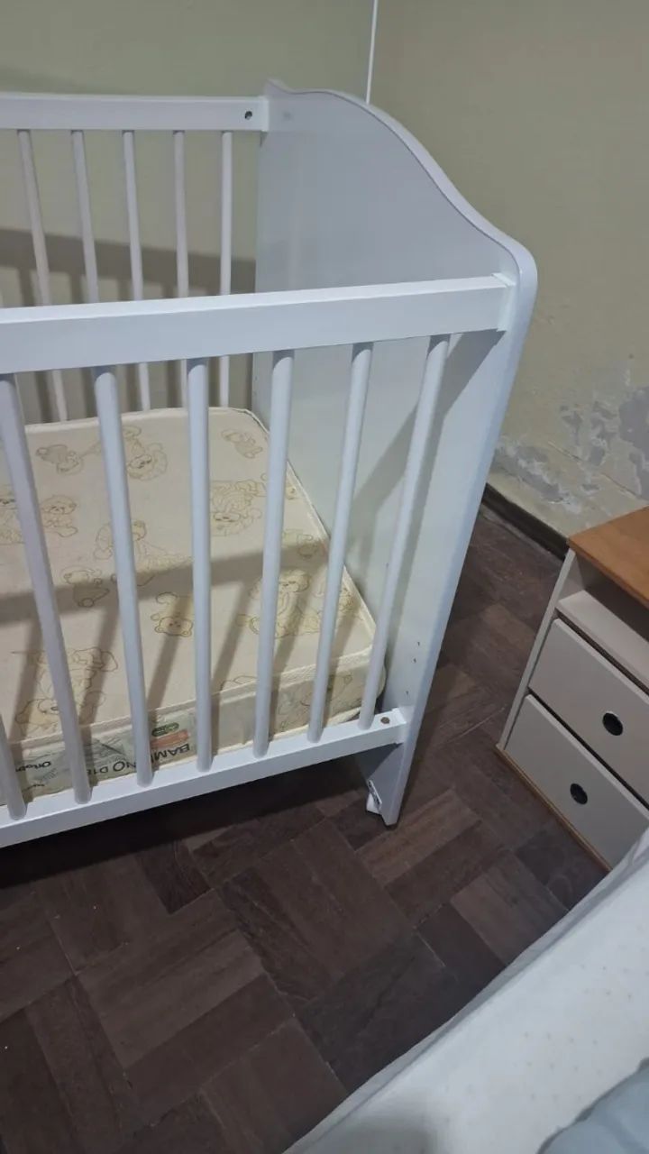 Berço Infantil com Rodinha e Colchão  - Foto 3