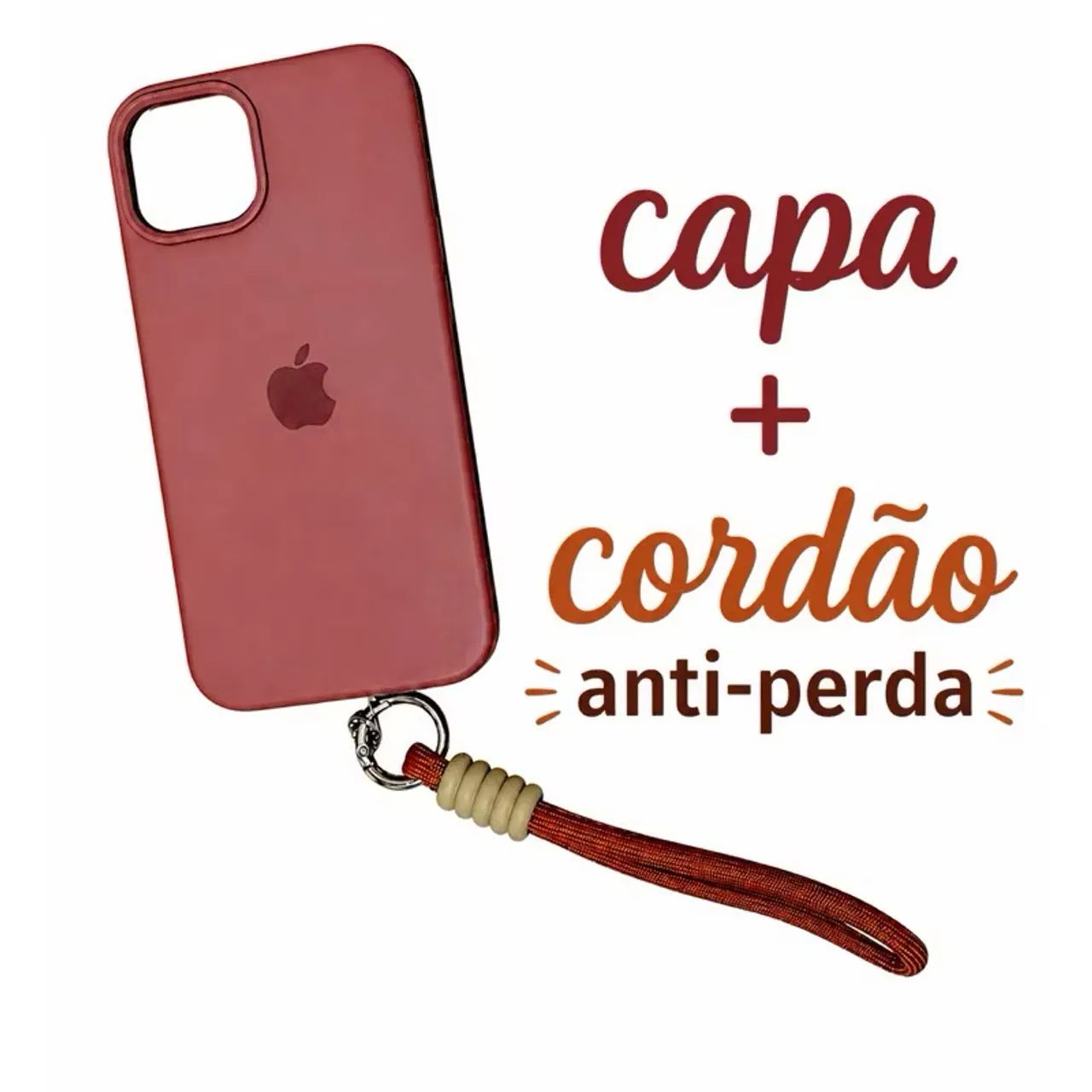 Capa iPhone 14 e cordão anti-perda