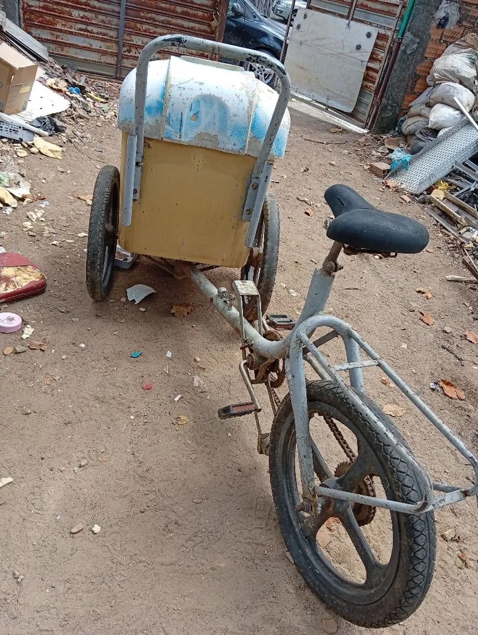 Carrinho para picolé com bicicleta 
