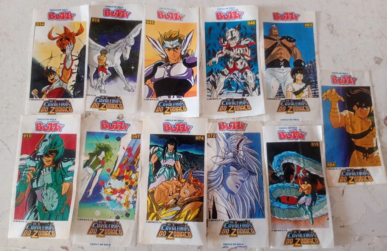 Figurinhas Álbum Buzzy Cavaleiros do Zodíaco 