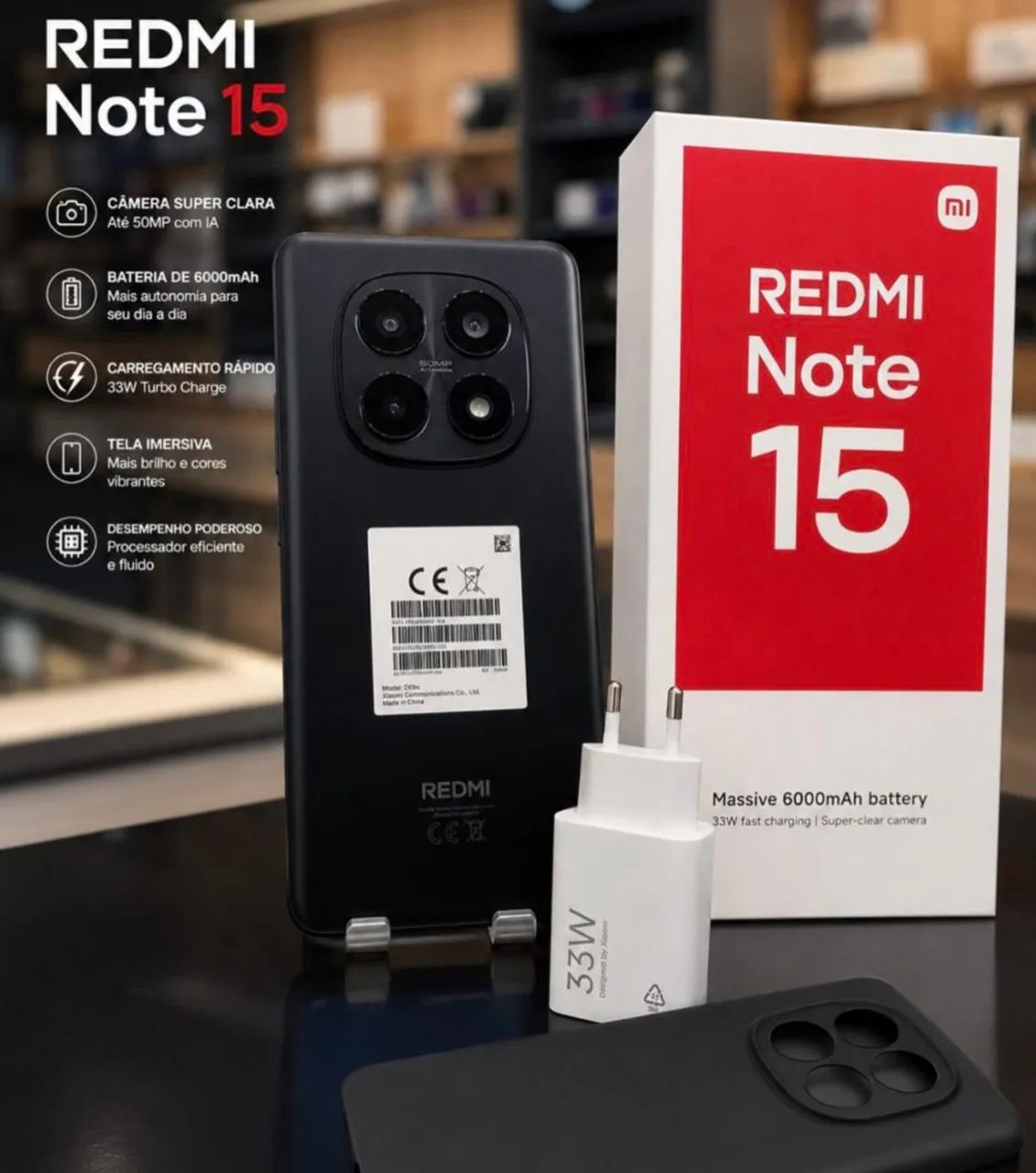 O Brabo - Toop Note 15 Linha Redmi - 256/8 Black (GLOBAL)