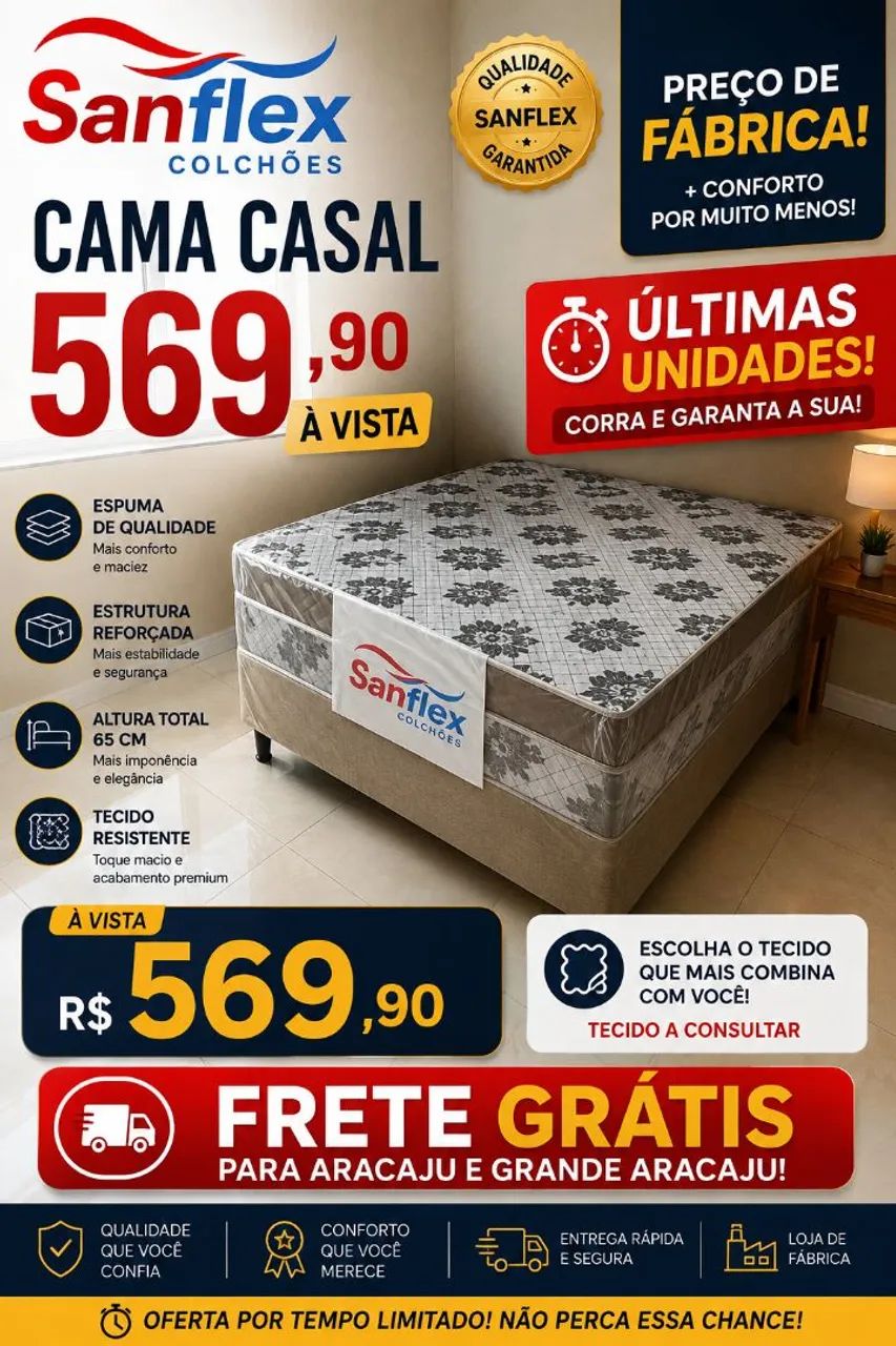 Cama box casal preço de fábrica 